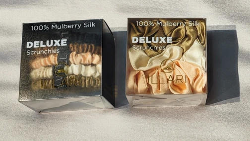 Custom Printed PVC Box with Gold Foil for Silk Scrunchies