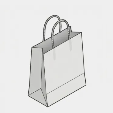 Paper carrier bag illustration for silk product retail packaging