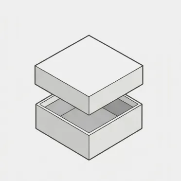 Top and bottom lid box packaging illustration for silk retail packaging