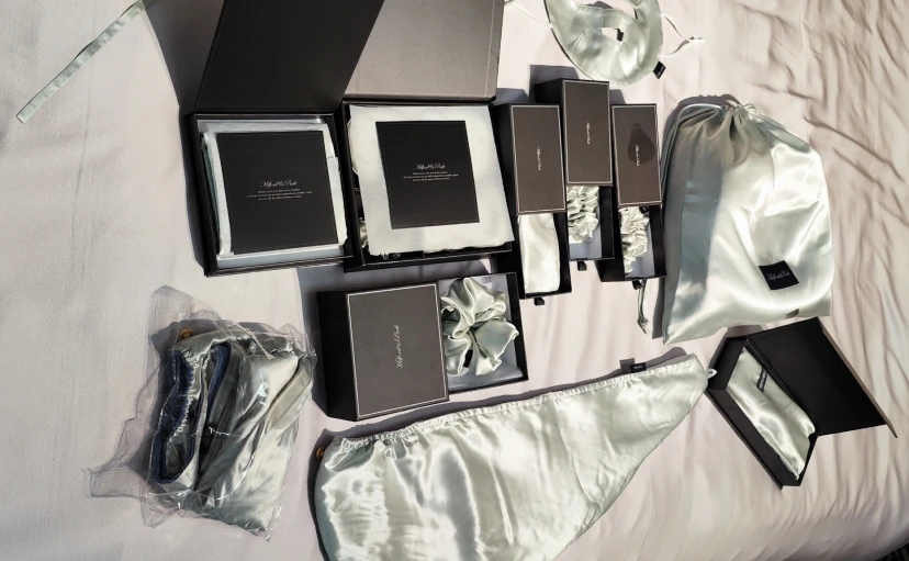 DreamSilk 25momme 6A silver silk full collection premium packaging set