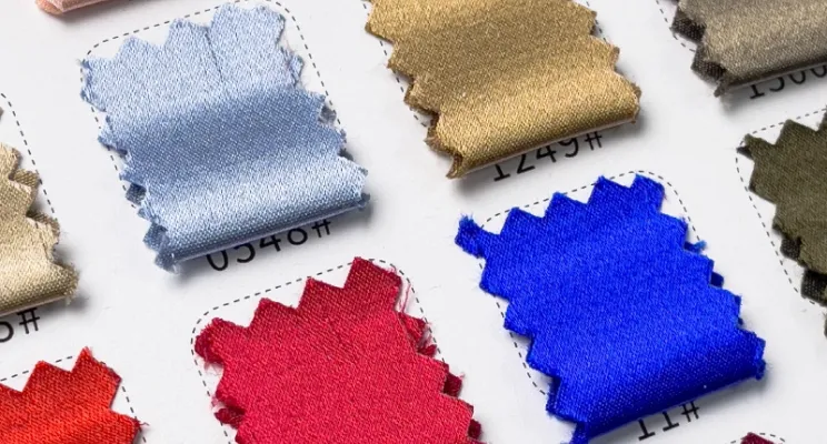 Custom Pantone dyed silk wool fabric sample