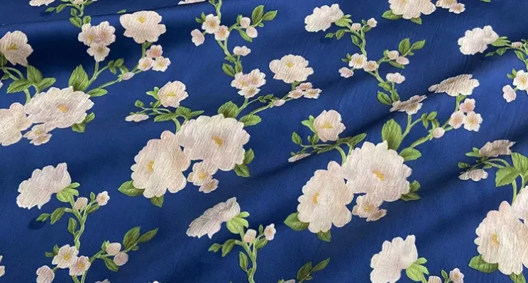 Custom color silk jacquard fabric sample